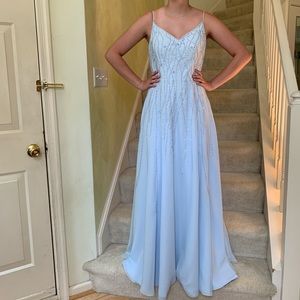 Long Light Blue Prom/ Formal Dress